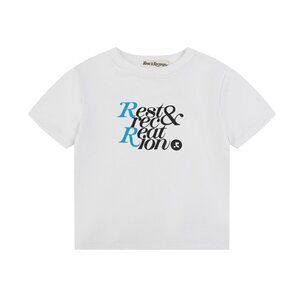 Letter Print Short-Sleeved T-Shirt White Rest&Recreation